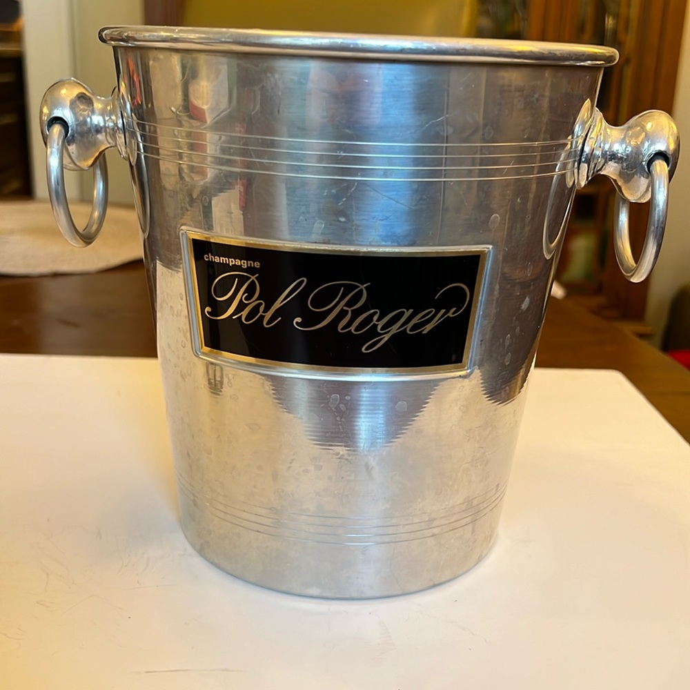 Pol Roger champagne metal ice bucket